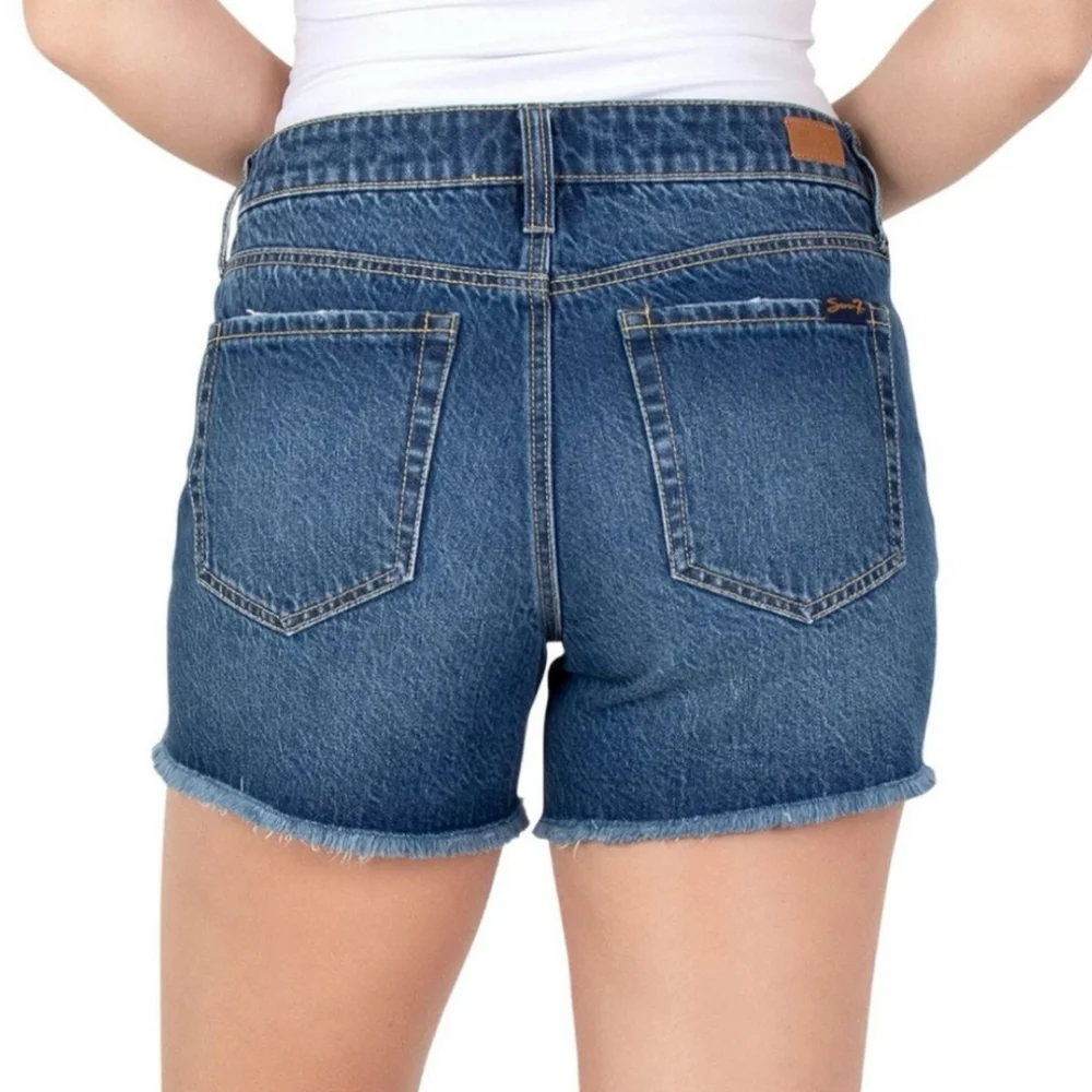 Denim Blue Women's Distressed Shorts
